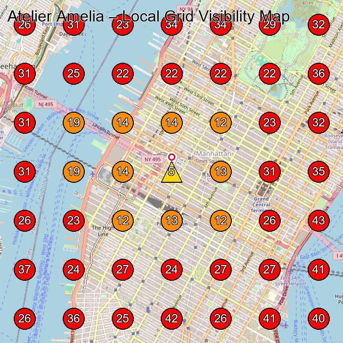 Atelier Amelia GeoGrid visibility map for Clothes And Fabric Manufacturer in Floor 6